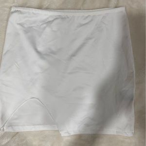 White mini skirt